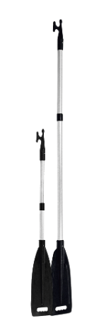 PLASTIMO teleskopischer Boothaken + Paddel, schwarz, Aluminium 1,2 bis 1,8 Mtr.