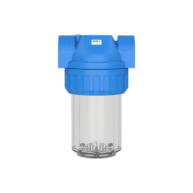 Wasserfilter-Gehäuse (Größe S); Anschluss: Hahnstück (Gardena® kompatibel) + Absperrhahn + mit oder ohne Edelstahl Wand-Befestigungswinkel