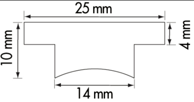 PLASTIMO Genuaschiene 0,60 m, Breite 25 mm