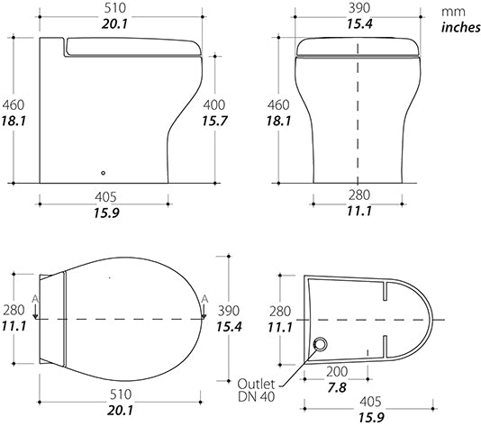 Tecma Silence Plus 2G Toilette 24V Standard weiß, Softclose, Multiframe, Einlasspumpe