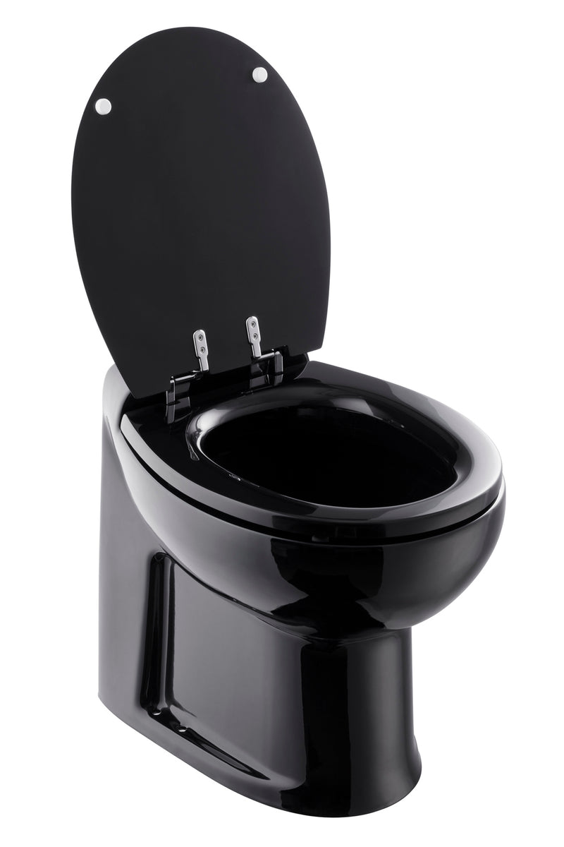 Tecma Silence Plus 2G Toilette 12V Standard schwarz, Softclose, All in one 2 Tasten, Einlasspumpe