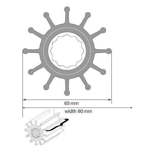 Johnson Impeller für F75 Pumpe, MC97/EPDM