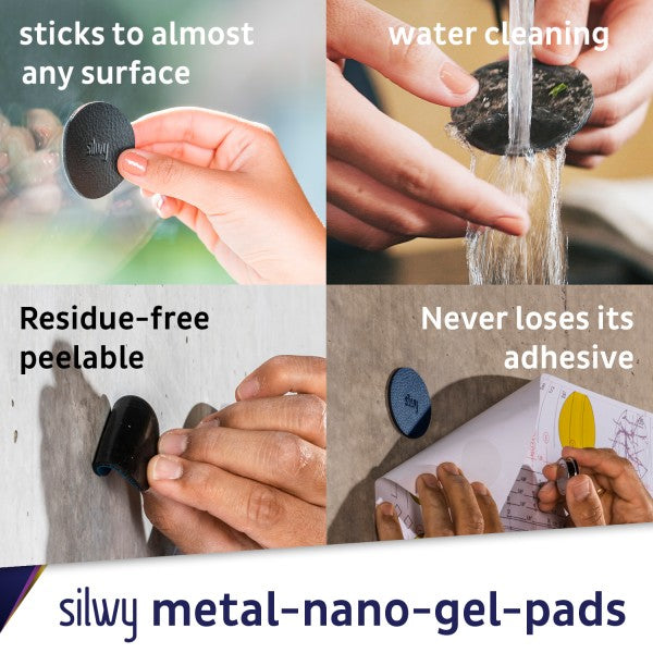 silwy - Magnet-Pins "FLEX" inkl. Metall-Nano-Gel-Pads
