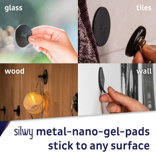 silwy - Magnet-Pins "SMART" inkl. Metall-Nano-Gel-Pads