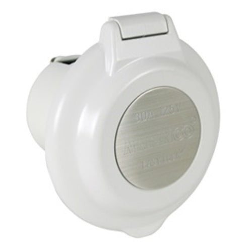 Marinco INLET, 30A CONTOURED W/ SS TRIM