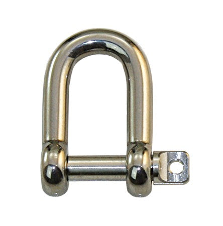 Edelst.-Schäkel geschm. D-Form halblg. 4mm