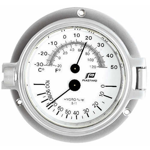 PLASTIMO 3 ZOLL THERMO/HYGROMETER CHROM MATT