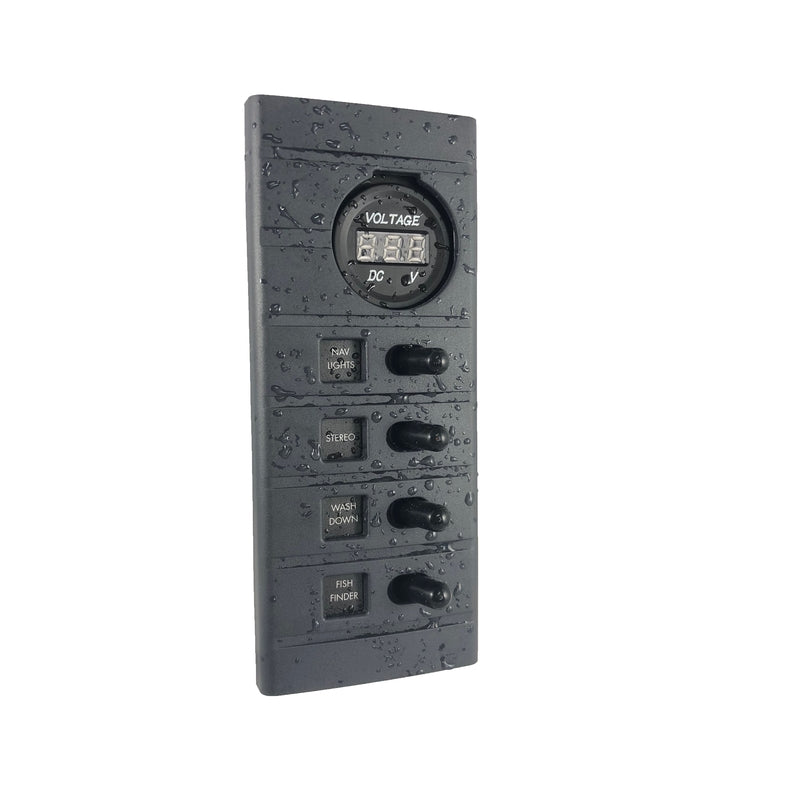 PLASTIMO 4--fach Schalttafel mit Voltmeter