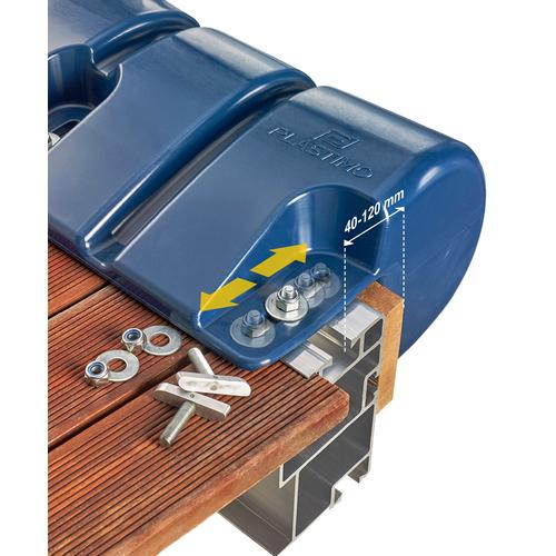 PLASTIMO Ponton Bumper 90 x 30 cm Weiss, Grau oder Blau Stegfender