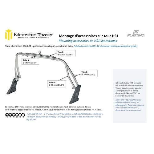 PLASTIMO HS1 sportstower von Monster Tower SCHWARZ