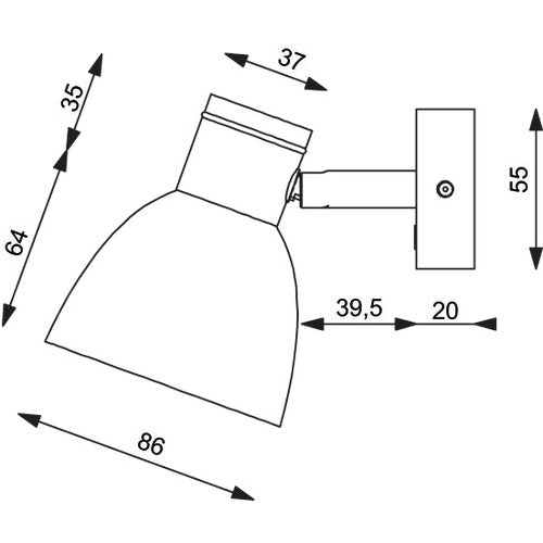 Prebit LED-Anbauleuchte R1-2, D2W,CG, WH