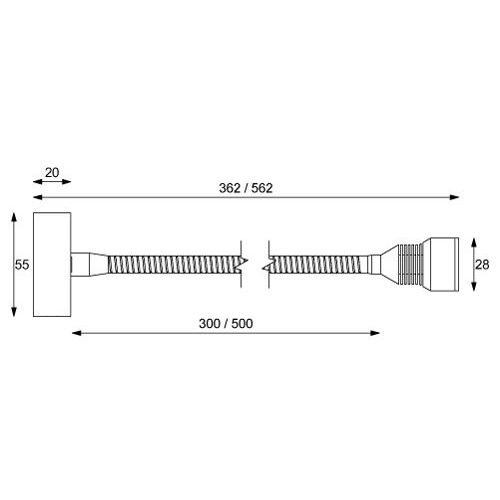 Prebit LED-Flexleuchte 01, 300mm, chrom-glanz, max