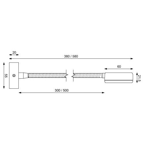 Prebit LED-Flexleuchte 05, 300mm, chrom-matt, rot/