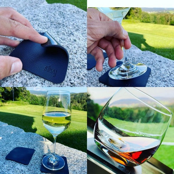 silwy - Metall-Nano-Gel-Pads (freie Form) mit Leder-Coating