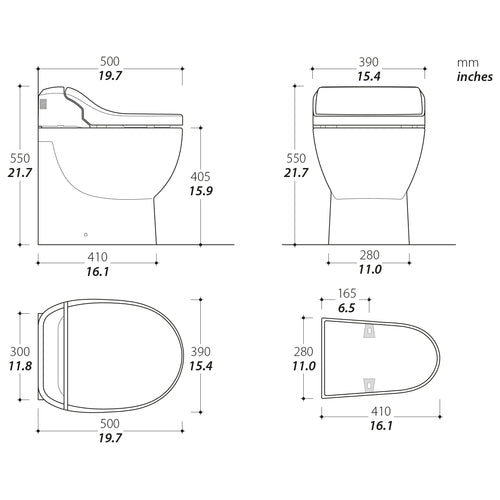 Tecma E-Breeze Toilette 12V Standard weiss