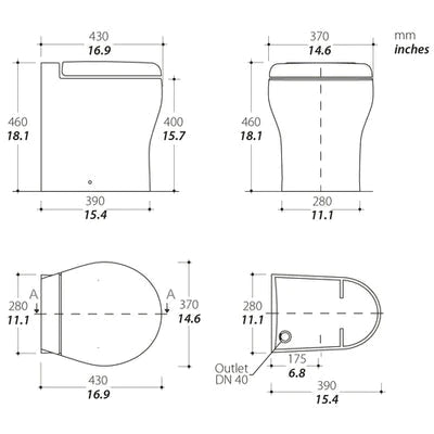 Tecma Elegance 2G Toilette 230V Standard weiß, Softclose, Touch Control, Magnetventil