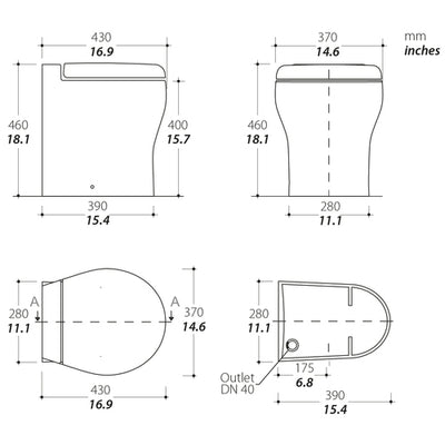 Tecma Elegance 2G Toilette 24V Standard weiß, Softclose, Touch Control, Magnetventil