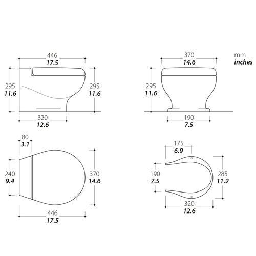 Tecma Nano Toilette 24V weiß, Eco Panel, Magnetventil