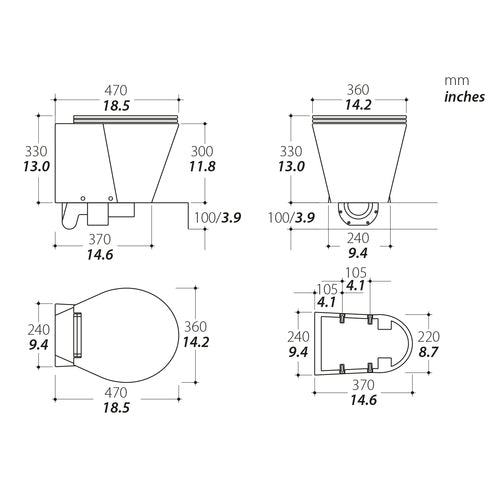 Tecma x-light Toilette 12V Short