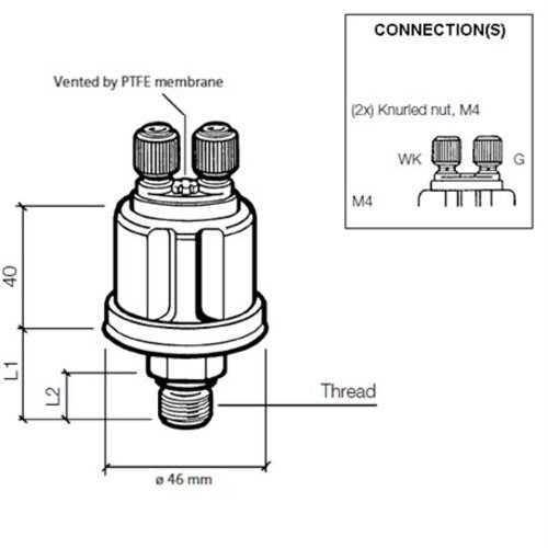 VDO Öldruck Sensor 10bar/150psi, 1p, M14 x 1,5