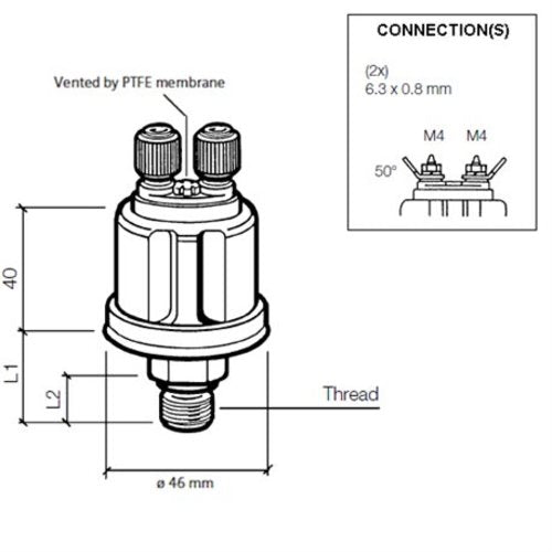 Veratron VDO Ladedruck Sensor 2 bar / 30 psi, 2polig, M12 x 1,5