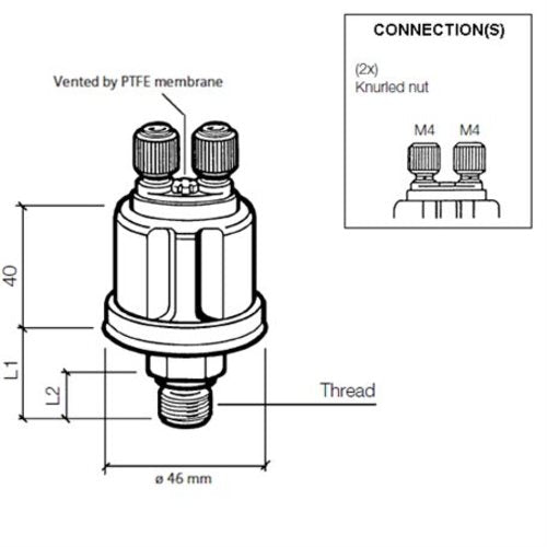 Veratron VDO Öldruck Sensor 5 bar/80 psi, 2polig, M10 x 1 konisch, kurz