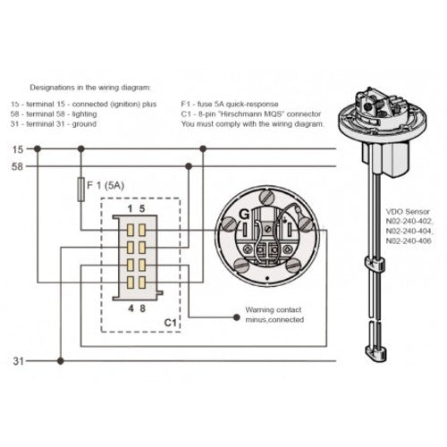 Veratron VDO Frischwasser-Füllstandsensor (kapazitiv) 80 – 600 mm N02-240-402