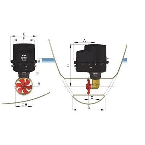 Vetus elektr. Bugschraube, 1400N/140kgf, 24V\n