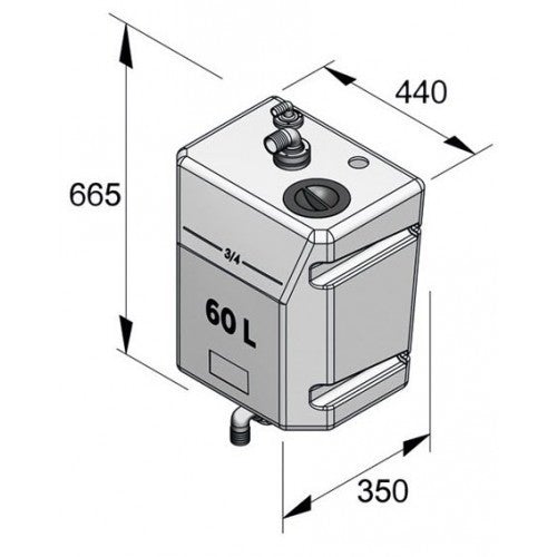 Vetus Schmutzwassertank, 25 bis 80 Liter
