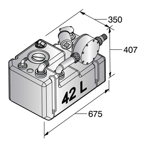 Vetus Schmutzwassertanksystem, 42 bis 120 Liter, 12 oder 24 Volt