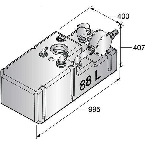 Vetus Schmutzwassertanksystem, 42 bis 120 Liter, 12 oder 24 Volt