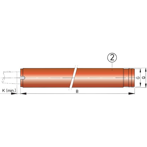Vetus Stahl-Stevenrohr Ø 40 mm, L=4000 mm